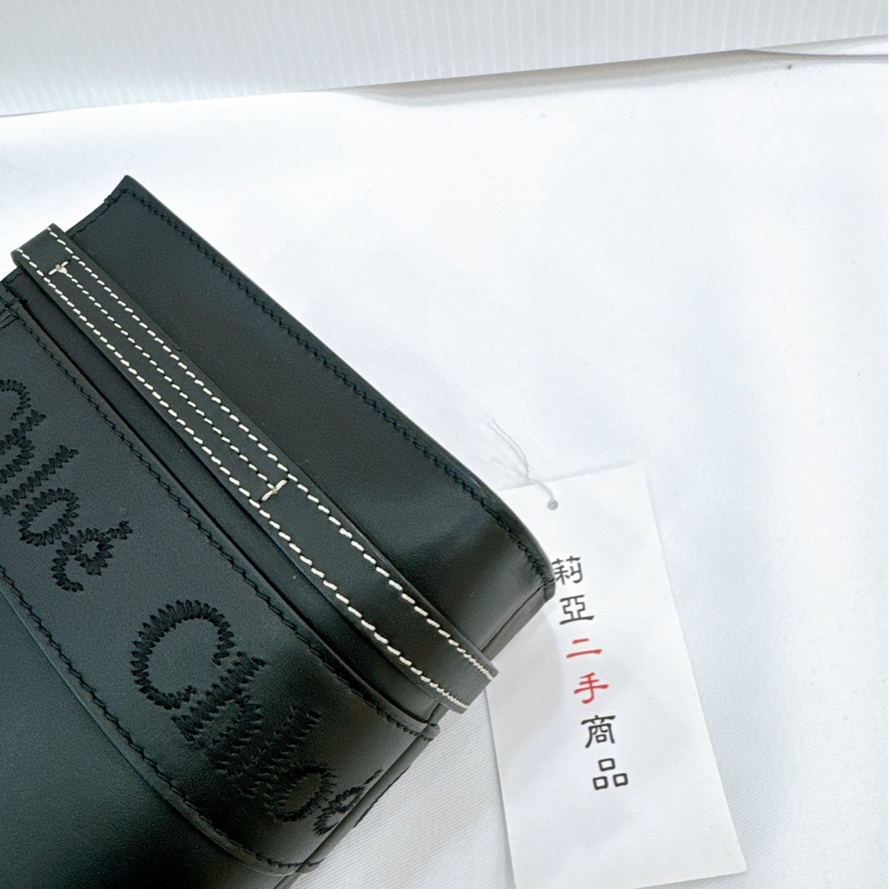 莉亞精品♡ Chloe mini woody 黑皮革 二手美包-6