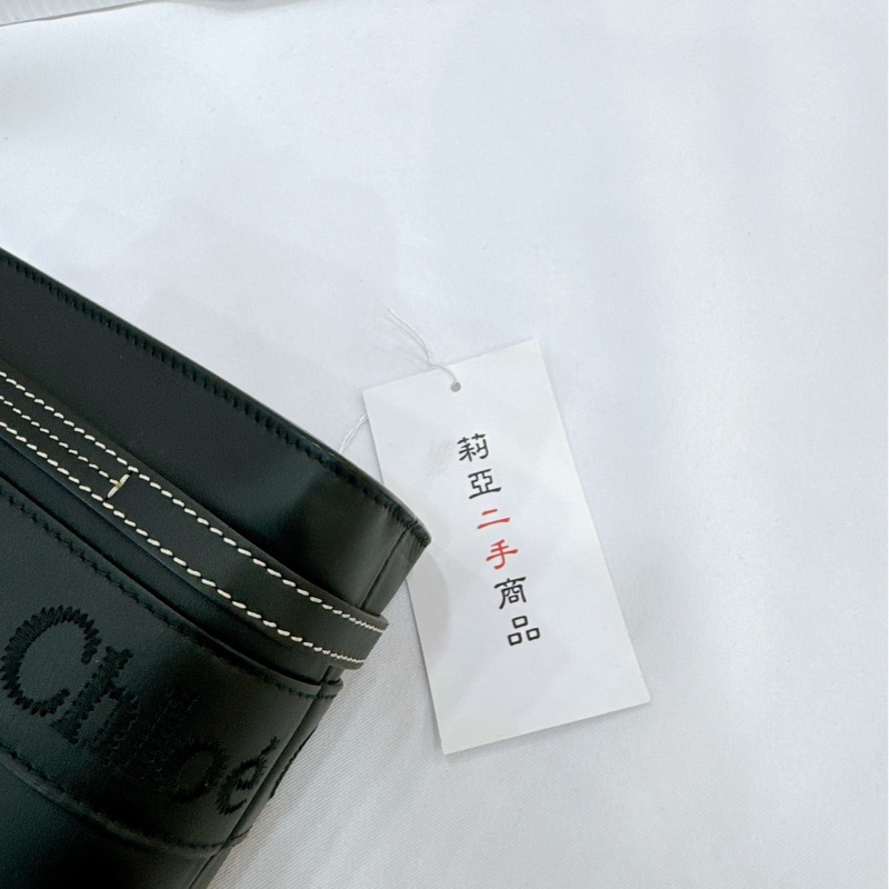 莉亞精品♡ Chloe mini woody 黑皮革 二手美包-8