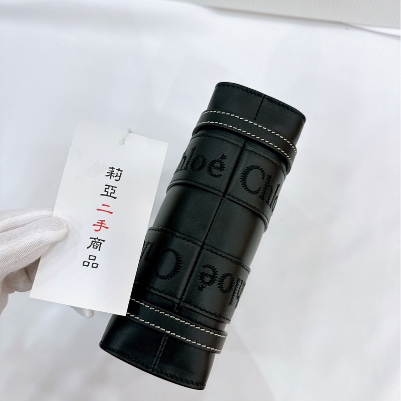 莉亞精品♡ Chloe mini woody 黑皮革 二手美包-10