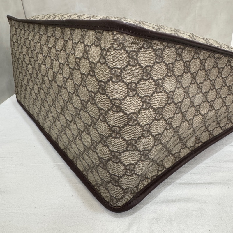 Gucci 古馳 GG supreme 帆布公事包 中古 二手 vintage 狀態良好-11