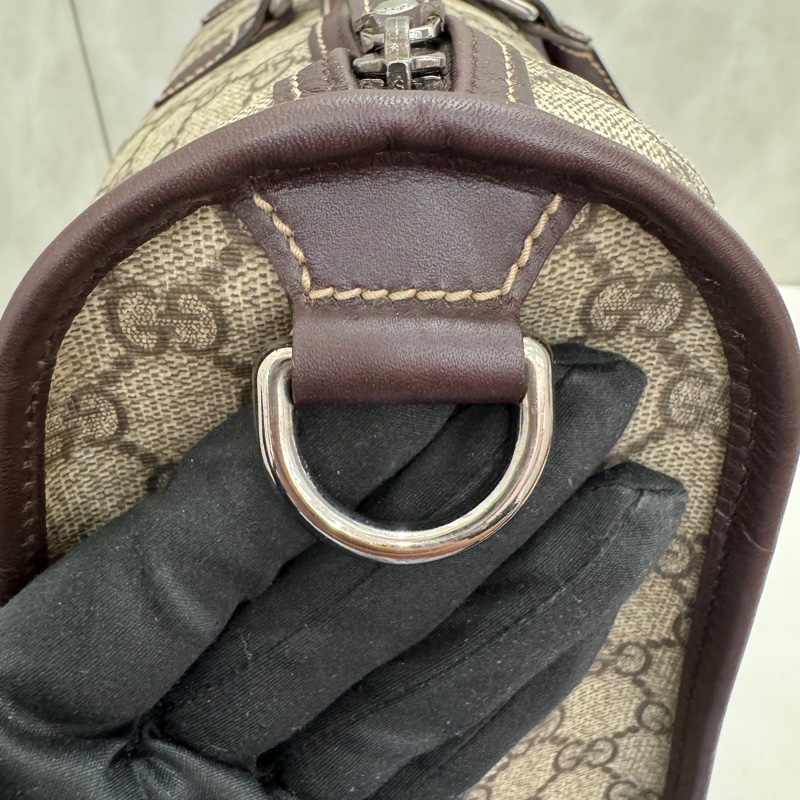 Gucci 古馳 GG supreme 帆布公事包 中古 二手 vintage 狀態良好-12