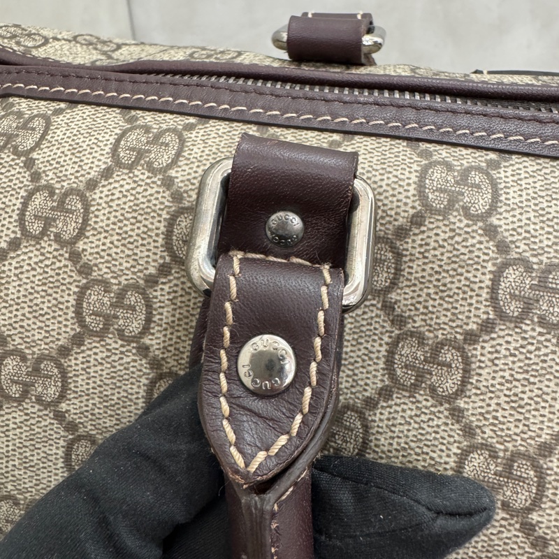 Gucci 古馳 GG supreme 帆布公事包 中古 二手 vintage 狀態良好-13