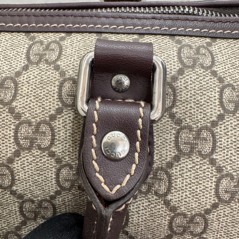 Gucci 古馳 GG supreme 帆布公事包 中古 二手 vintage 狀態良好-14