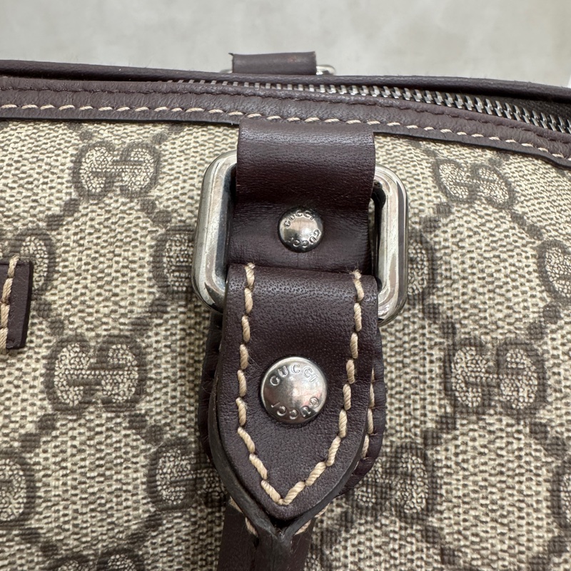 Gucci 古馳 GG supreme 帆布公事包 中古 二手 vintage 狀態良好-16