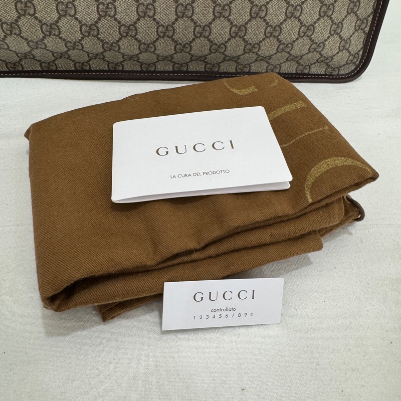 Gucci 古馳 GG supreme 帆布公事包 中古 二手 vintage 狀態良好-22