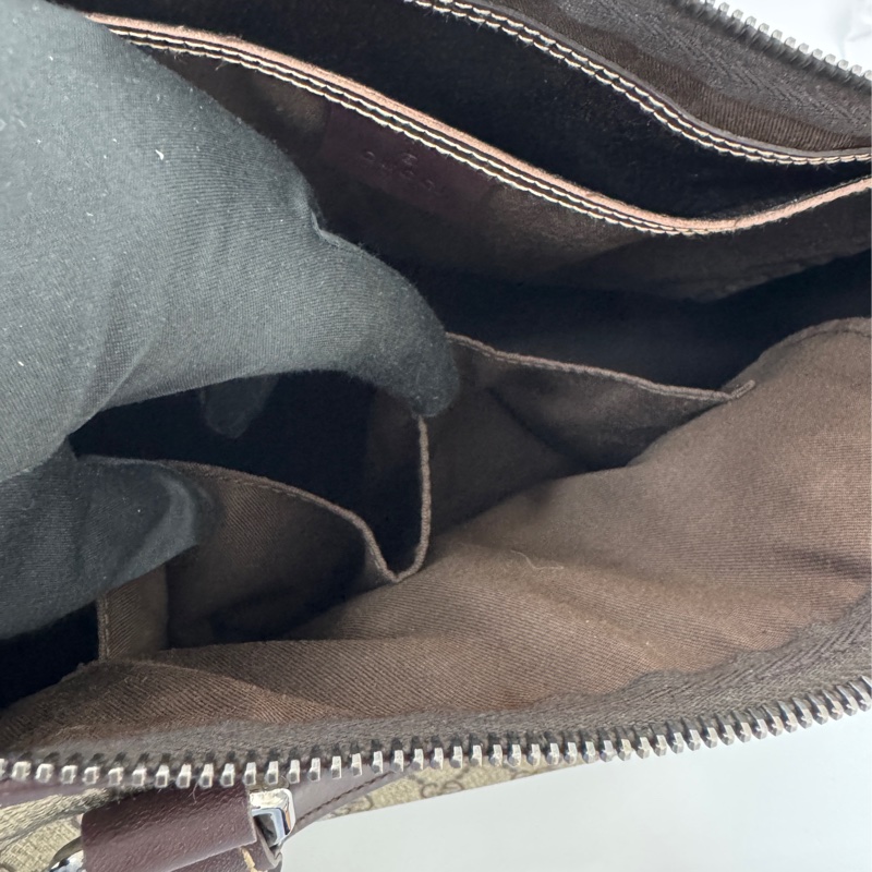 Gucci 古馳 GG supreme 帆布公事包 中古 二手 vintage 狀態良好-27