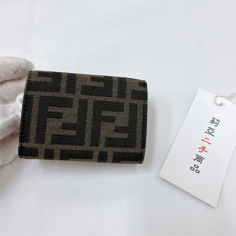 莉亞精品♡ Fendi 老花零錢短夾 二手美夾-2