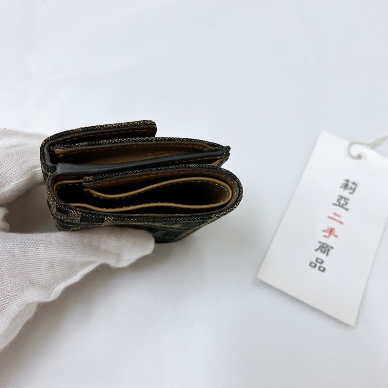 莉亞精品♡ Fendi 老花零錢短夾 二手美夾-3