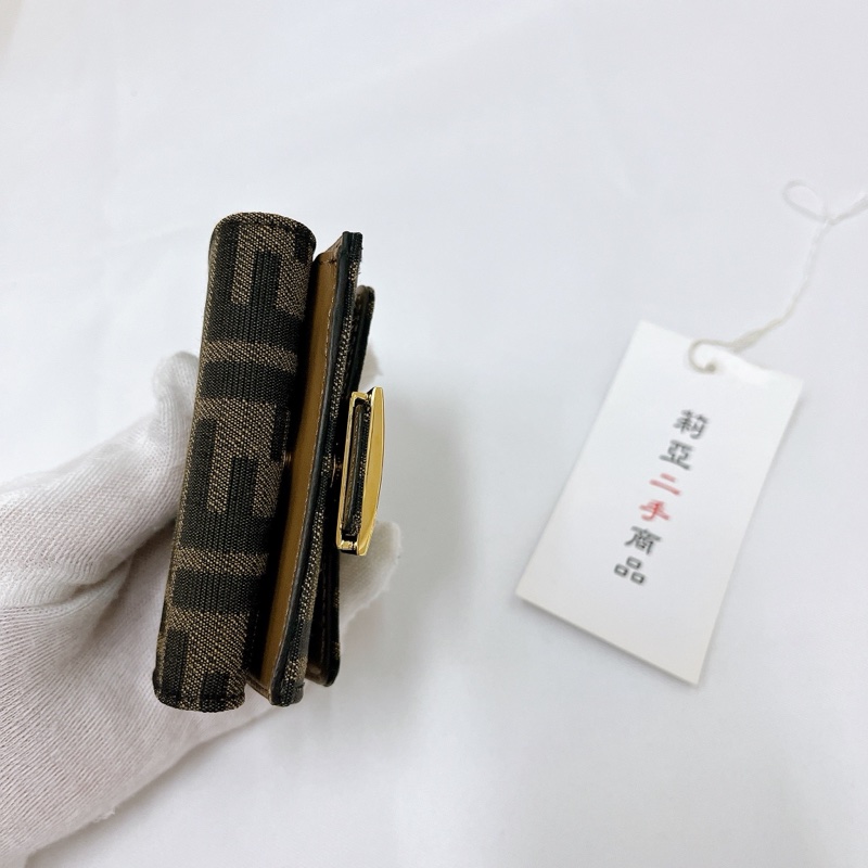 莉亞精品♡ Fendi 老花零錢短夾 二手美夾-5