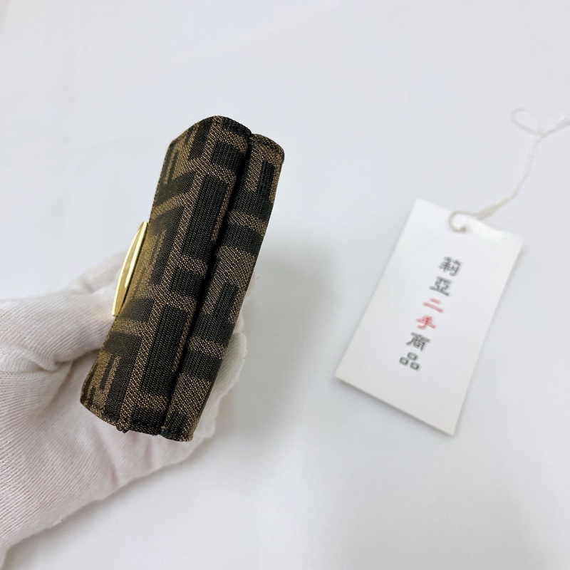 莉亞精品♡ Fendi 老花零錢短夾 二手美夾-6