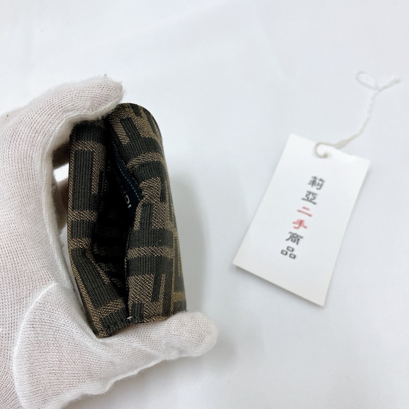 莉亞精品♡ Fendi 老花零錢短夾 二手美夾-7