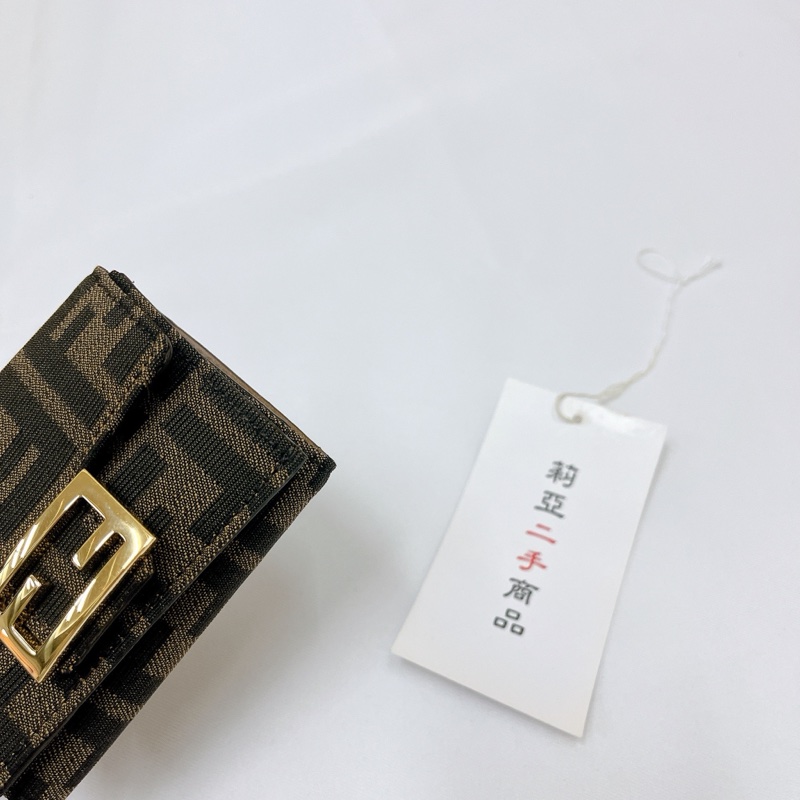 莉亞精品♡ Fendi 老花零錢短夾 二手美夾-9
