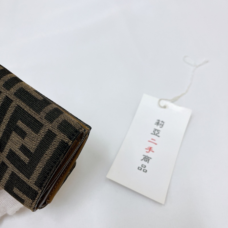 莉亞精品♡ Fendi 老花零錢短夾 二手美夾-11