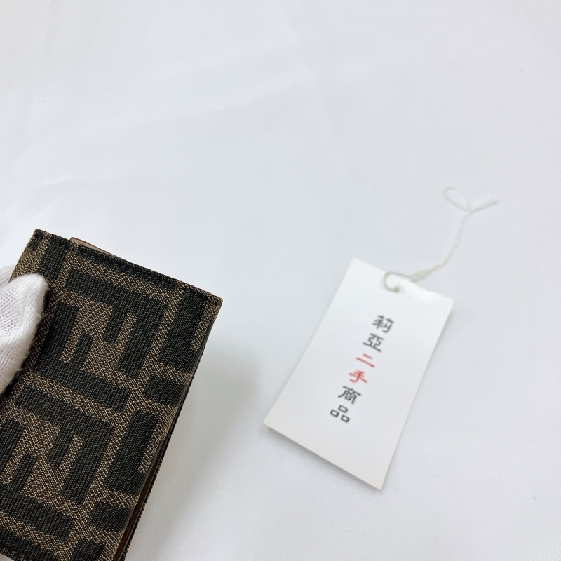莉亞精品♡ Fendi 老花零錢短夾 二手美夾-12