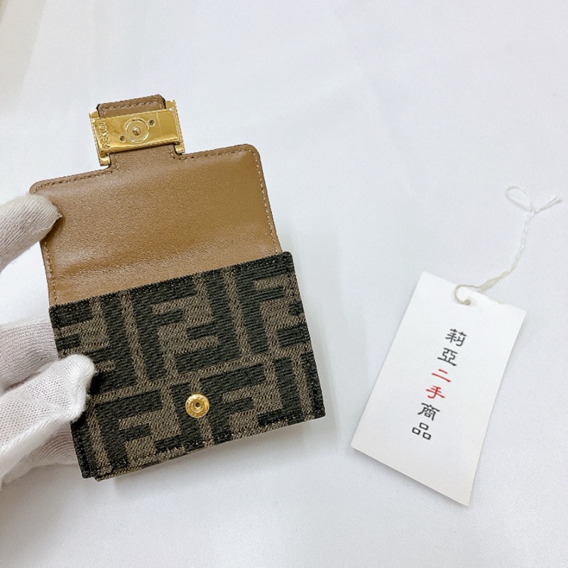 莉亞精品♡ Fendi 老花零錢短夾 二手美夾-13