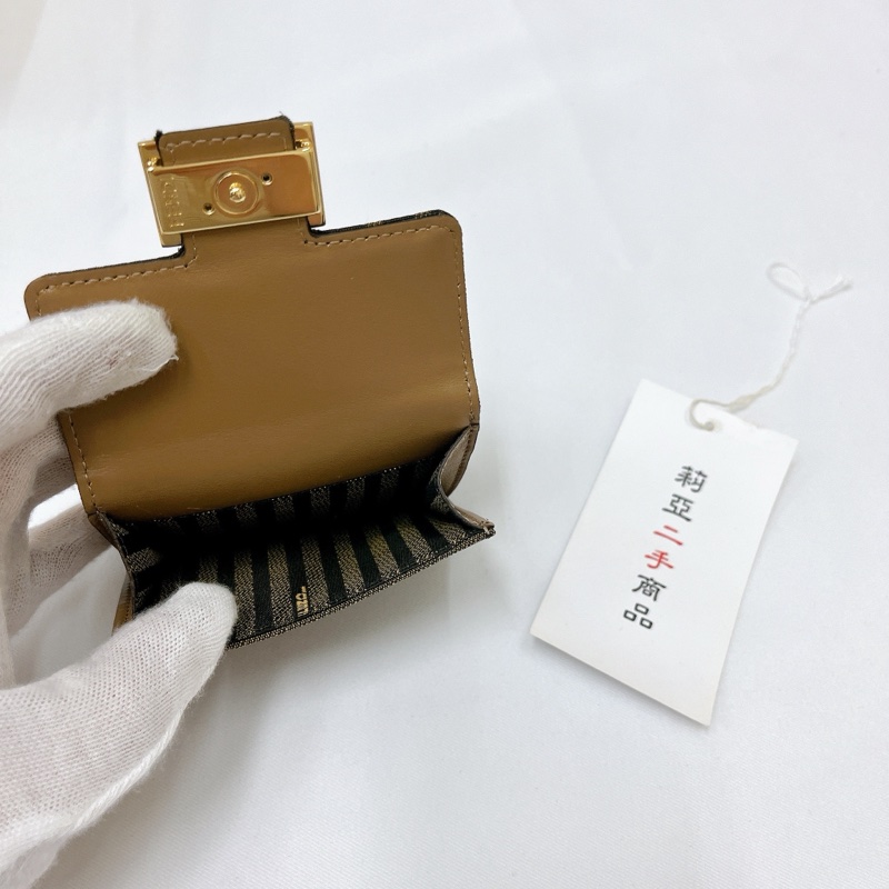 莉亞精品♡ Fendi 老花零錢短夾 二手美夾-14