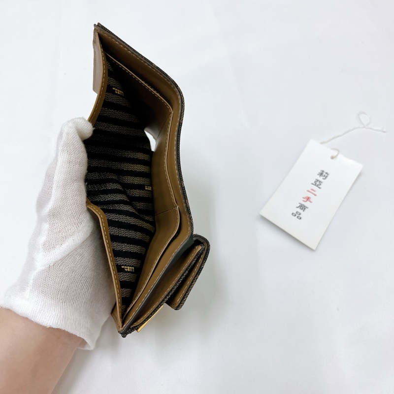 莉亞精品♡ Fendi 老花零錢短夾 二手美夾-17
