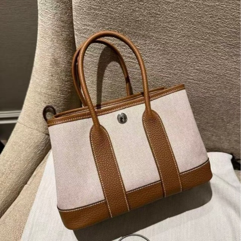 Hermes Mini Garden Party 金棕帆布 G 刻