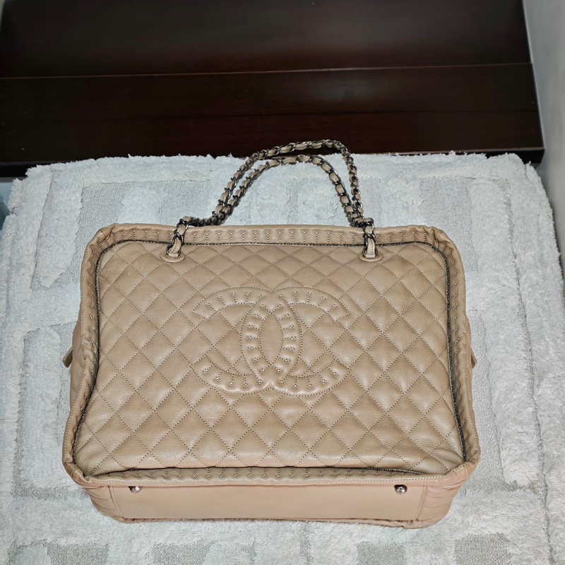 ChanelVintage 牛皮保齡球托特包-4