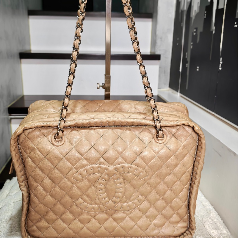 ChanelVintage 牛皮保齡球托特包-6