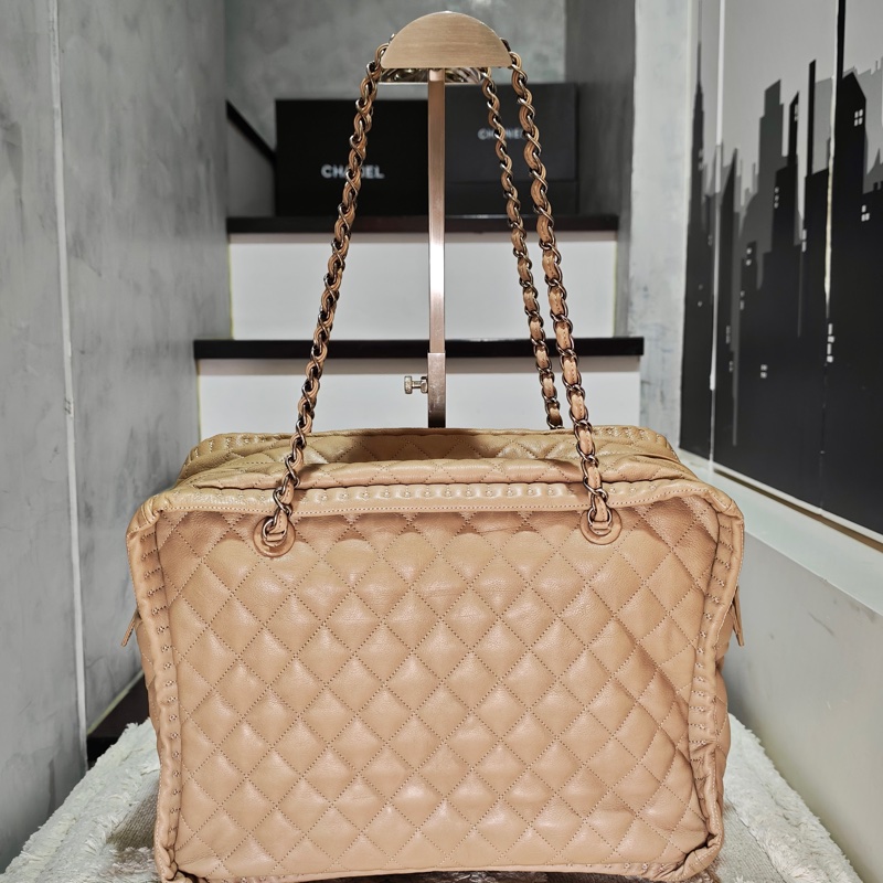 ChanelVintage 牛皮保齡球托特包-7