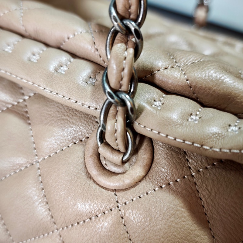 ChanelVintage 牛皮保齡球托特包-19