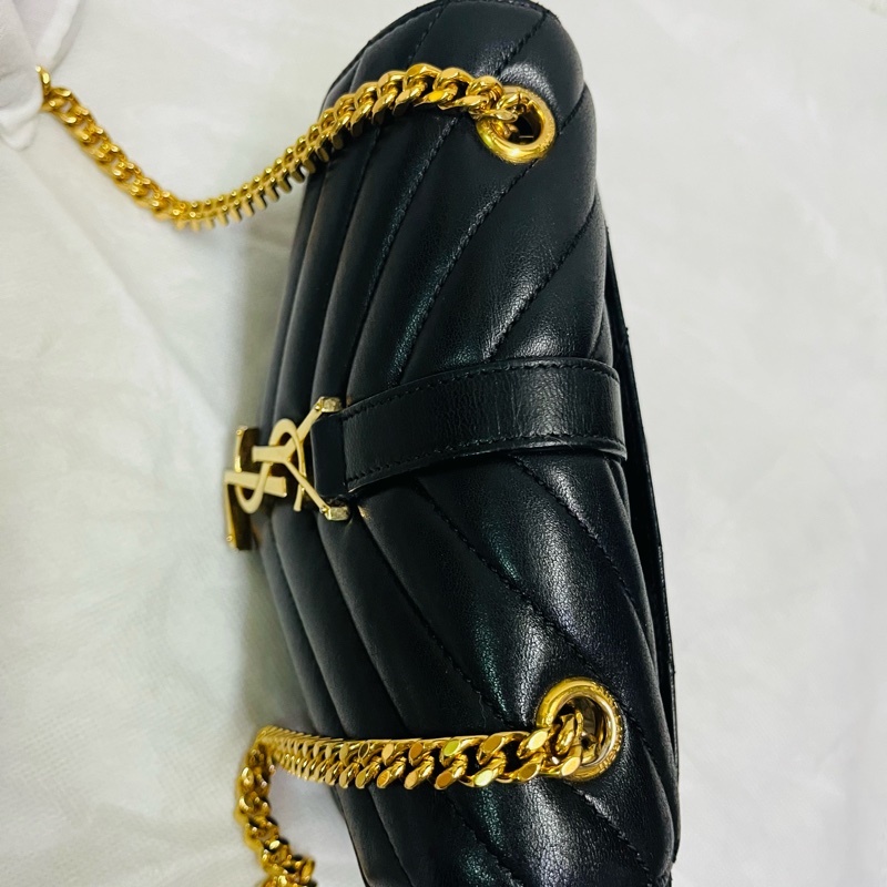 YSL 黑金流蘇包/斜背包/手機包-4