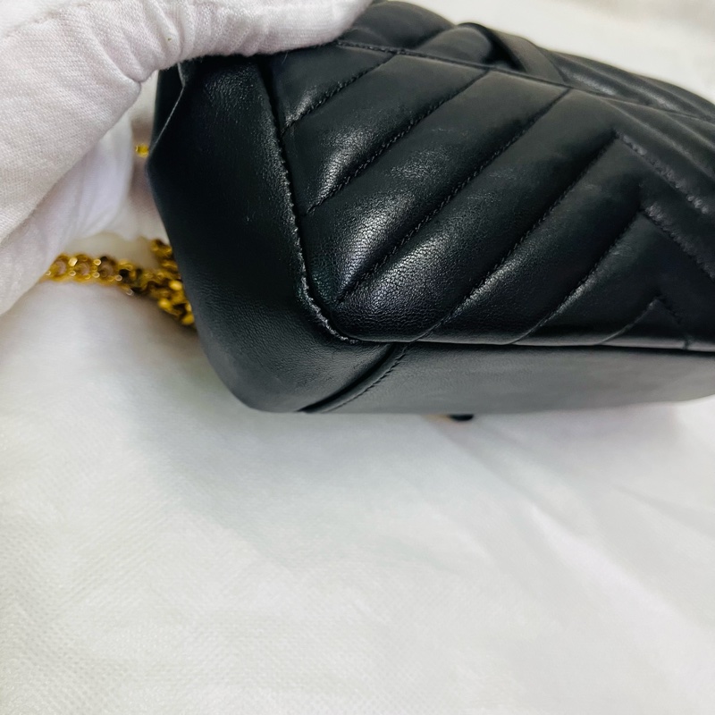 YSL 黑金流蘇包/斜背包/手機包-6