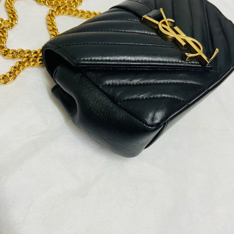 YSL 黑金流蘇包/斜背包/手機包-9