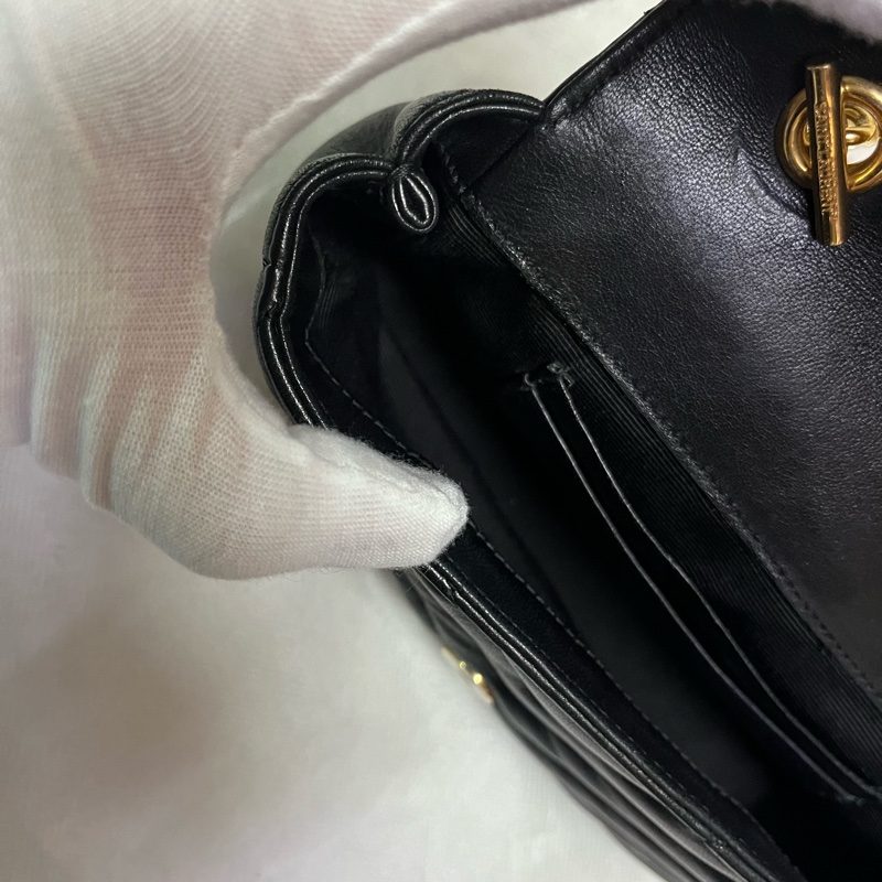 YSL 黑金流蘇包/斜背包/手機包-18