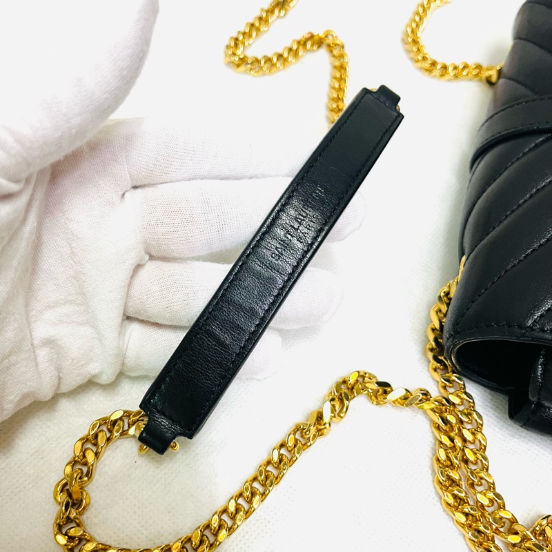 YSL 黑金流蘇包/斜背包/手機包-21