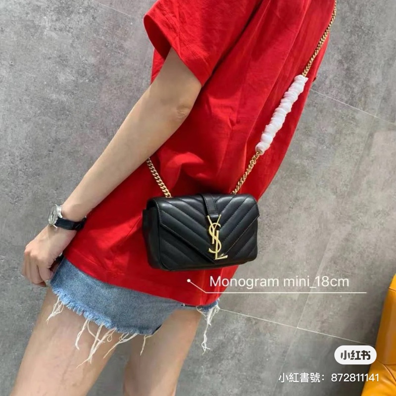 YSL 黑金流蘇包/斜背包/手機包-27