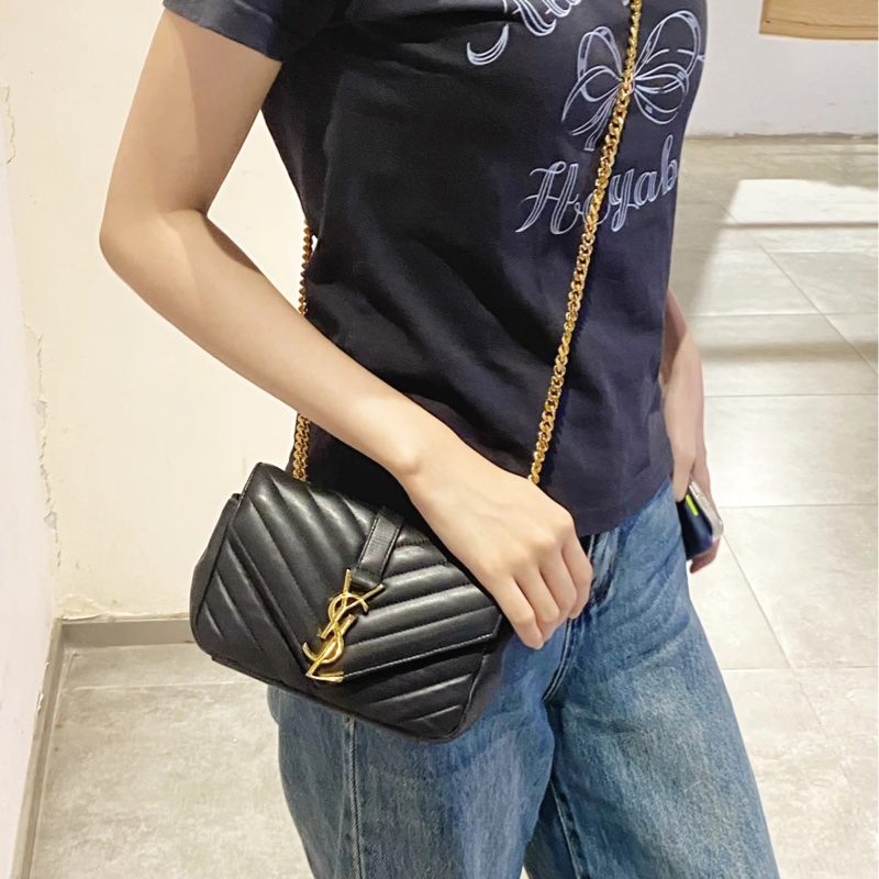 YSL 黑金流蘇包/斜背包/手機包-37