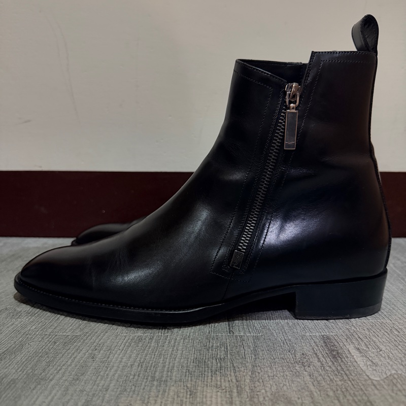 Saint Laurent Wyatt 拉鍊皮靴 Saint Laurent Black Wyatt Zip Boots-3