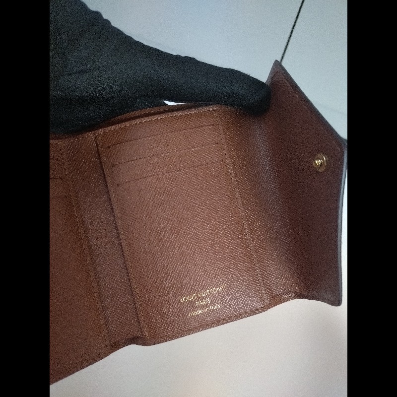 LV 金釦老花3折短方夾-16