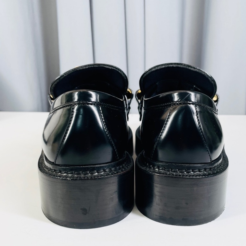 LV路易威登金屬粗鏈條樂福鞋 黑色 38碼 98新-2