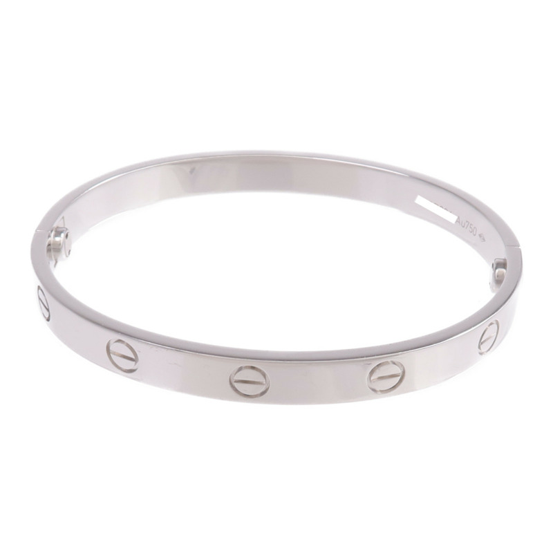 CARTIER 18K白金Love Bangle手鐲Cartier#17-1
