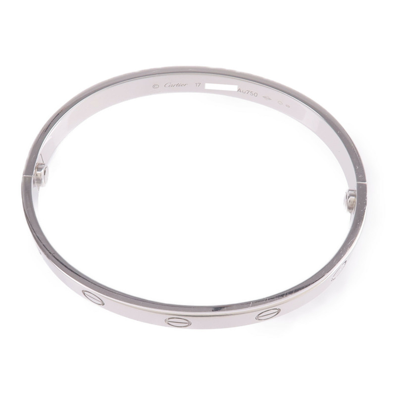 CARTIER 18K白金Love Bangle手鐲Cartier#17-3
