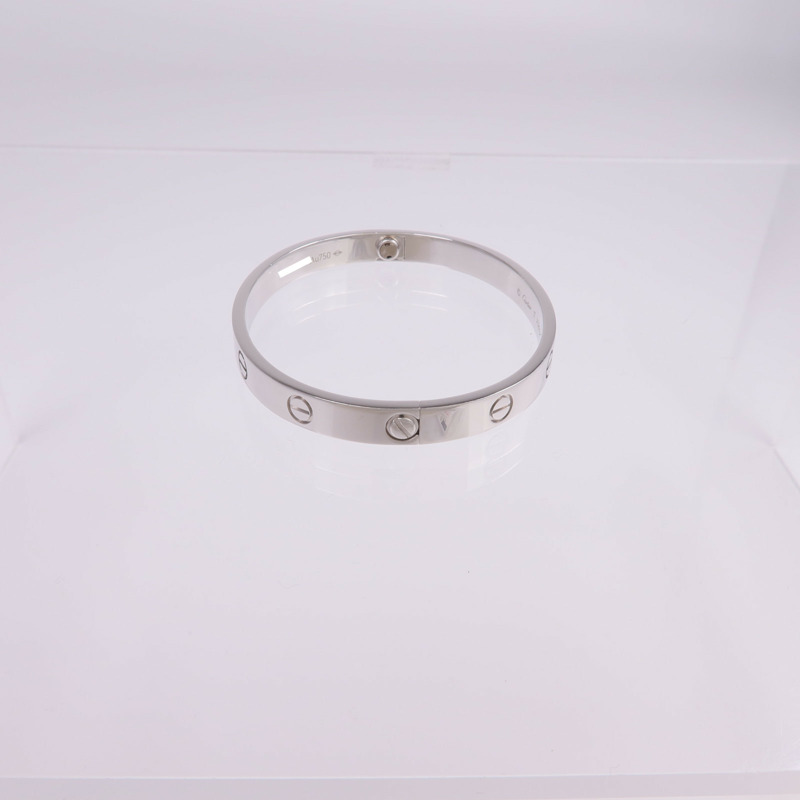 CARTIER 18K白金Love Bangle手鐲Cartier#17-4