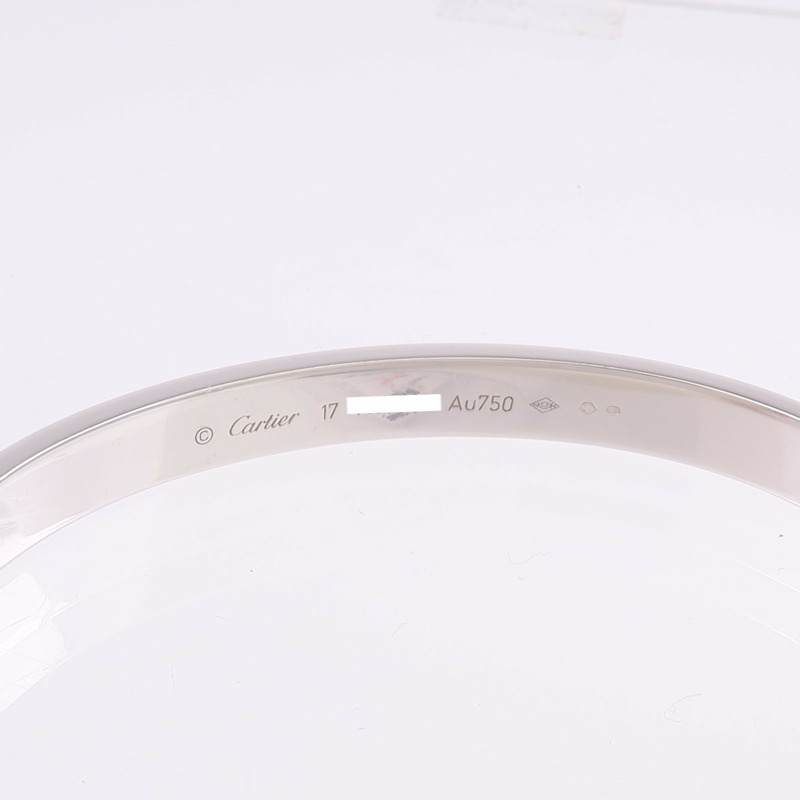CARTIER 18K白金Love Bangle手鐲Cartier#17-5