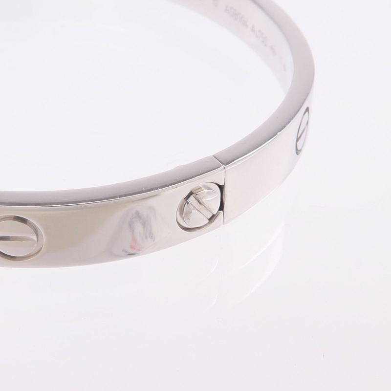 CARTIER 18K白金Love Bangle手鐲Cartier#17-7