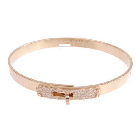 HERMES 18K玫瑰金Kelly Diamond Bracelet鑽石手鐲