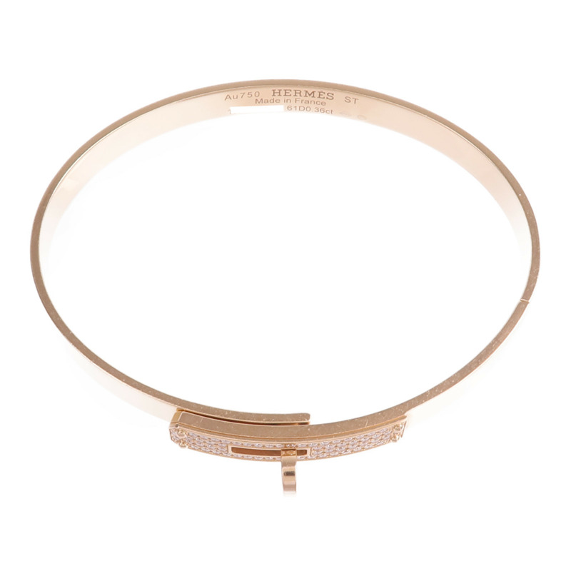 HERMES 18K玫瑰金Kelly Diamond Bracelet鑽石手鐲-3