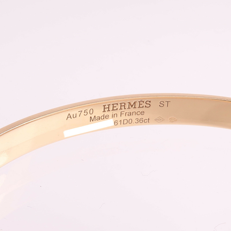 HERMES 18K玫瑰金Kelly Diamond Bracelet鑽石手鐲-4