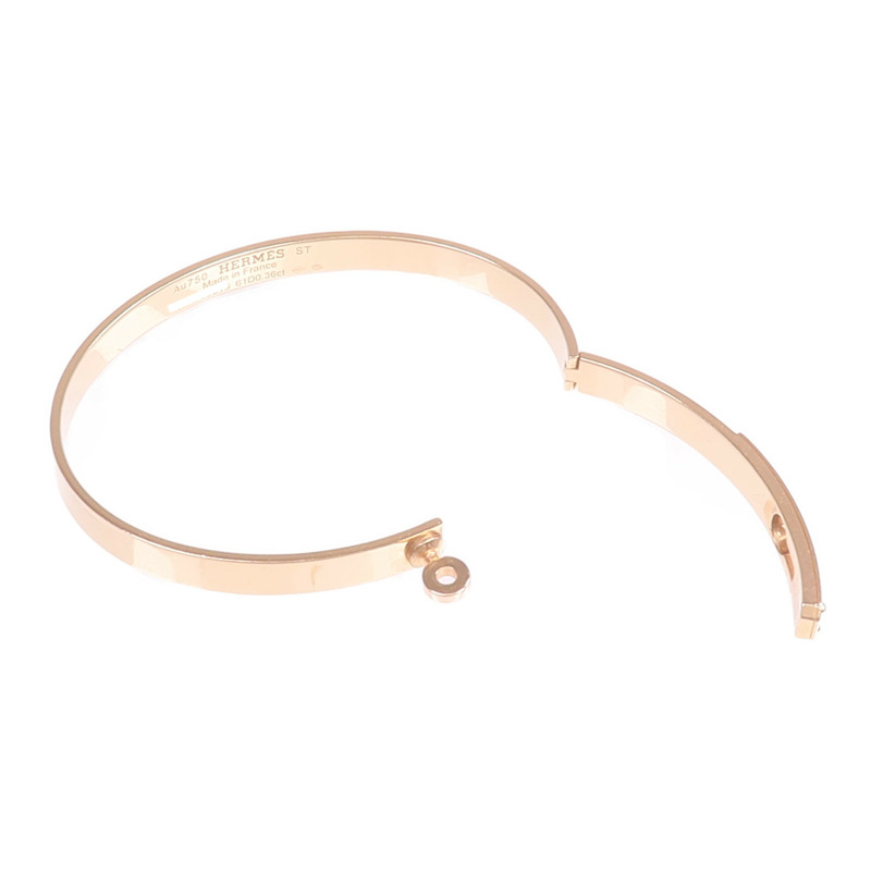 HERMES 18K玫瑰金Kelly Diamond Bracelet鑽石手鐲-7