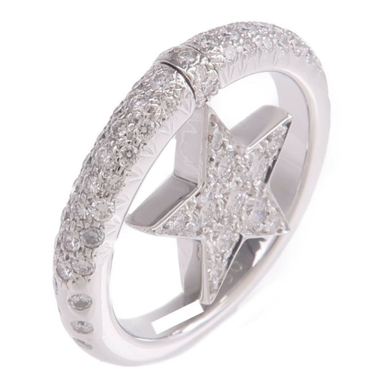 CHANEL 18K白金Comet Star Ring鑽石戒指US#5.75-0