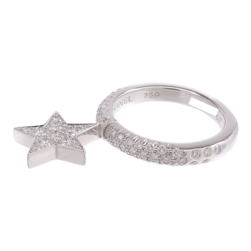 CHANEL 18K白金Comet Star Ring鑽石戒指US#5.75-2