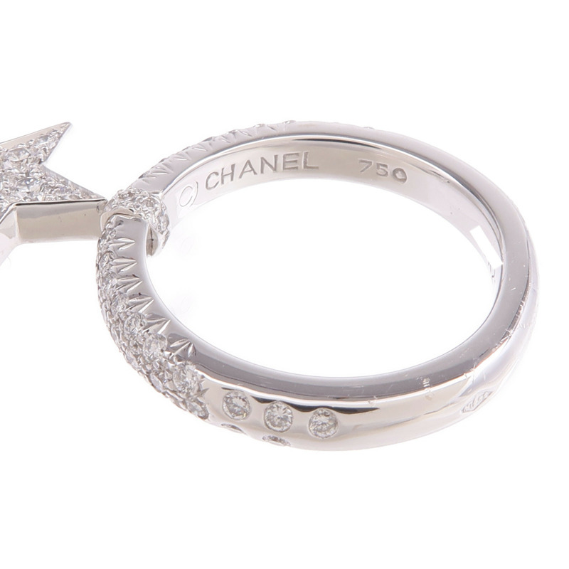 CHANEL 18K白金Comet Star Ring鑽石戒指US#5.75-5