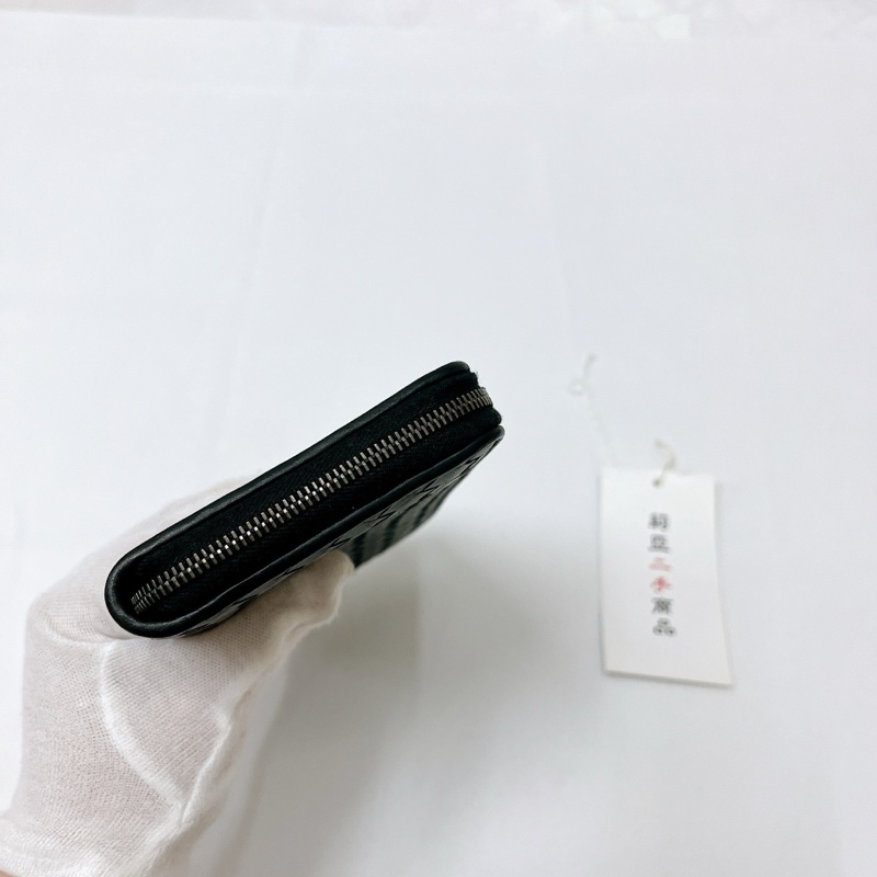 莉亞精品♡BV 小編織半開長夾 黑 二手-5