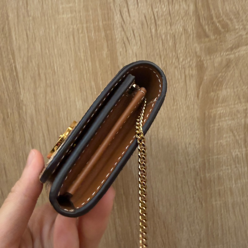 Burberry 經典格紋金釦斜背零錢卡包-2